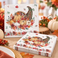 Thanksgiving Harvest Dinner Napkins - 16 PK
